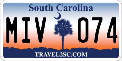 SC license plate MIV074