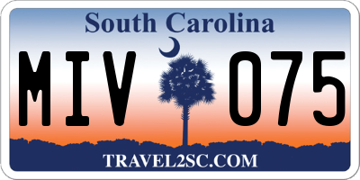 SC license plate MIV075