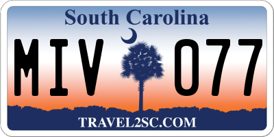 SC license plate MIV077