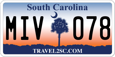 SC license plate MIV078