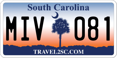 SC license plate MIV081