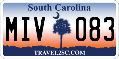 SC license plate MIV083