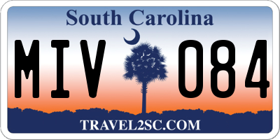 SC license plate MIV084