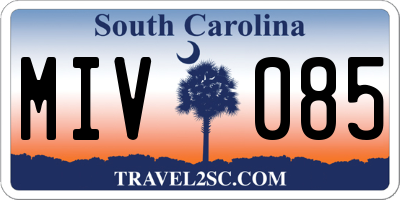 SC license plate MIV085