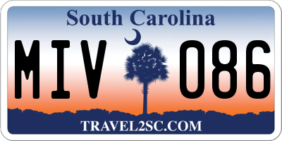 SC license plate MIV086