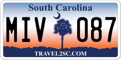 SC license plate MIV087