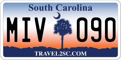 SC license plate MIV090