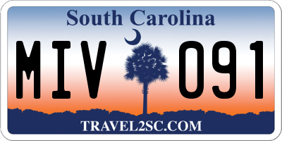 SC license plate MIV091