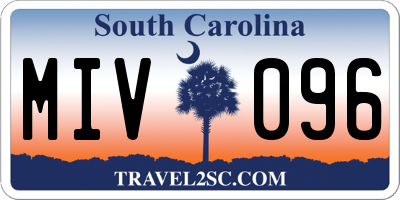 SC license plate MIV096
