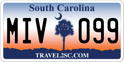 SC license plate MIV099