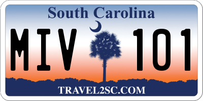 SC license plate MIV101