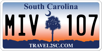 SC license plate MIV107