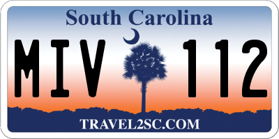 SC license plate MIV112