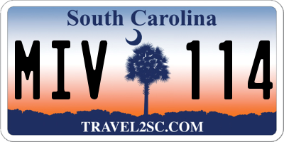 SC license plate MIV114