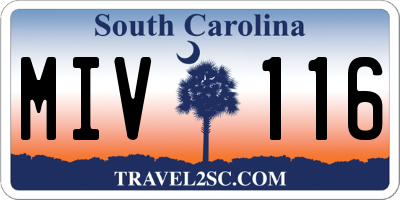SC license plate MIV116