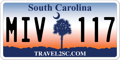 SC license plate MIV117