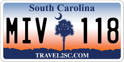 SC license plate MIV118