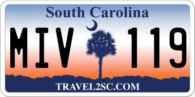 SC license plate MIV119