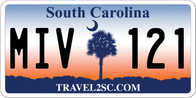 SC license plate MIV121