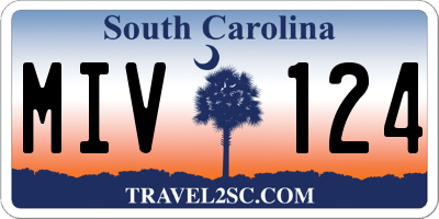 SC license plate MIV124