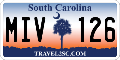 SC license plate MIV126