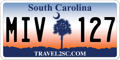 SC license plate MIV127