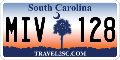 SC license plate MIV128