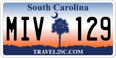 SC license plate MIV129