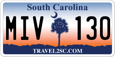 SC license plate MIV130