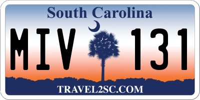 SC license plate MIV131