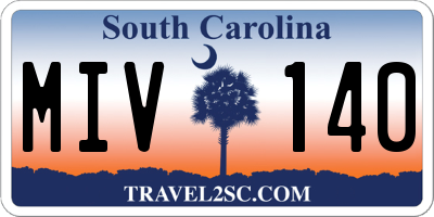 SC license plate MIV140