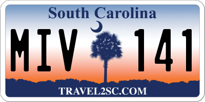 SC license plate MIV141