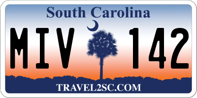 SC license plate MIV142
