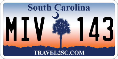 SC license plate MIV143