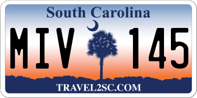 SC license plate MIV145