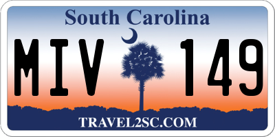 SC license plate MIV149