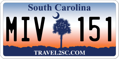 SC license plate MIV151