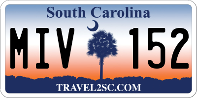 SC license plate MIV152