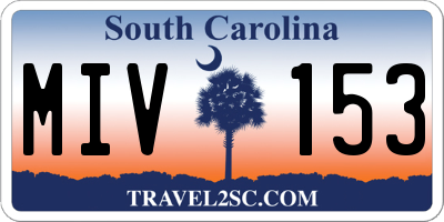 SC license plate MIV153