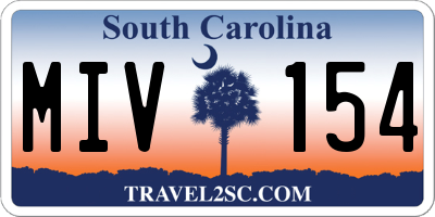 SC license plate MIV154