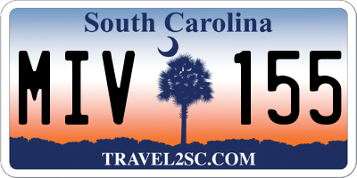 SC license plate MIV155