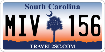 SC license plate MIV156