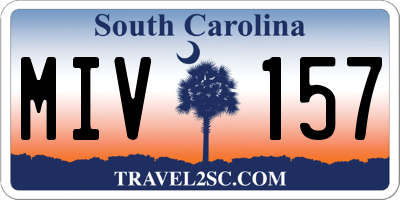 SC license plate MIV157