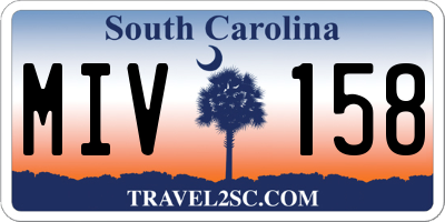 SC license plate MIV158