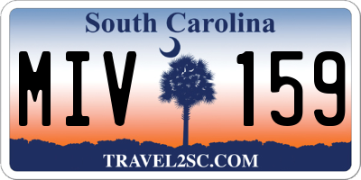 SC license plate MIV159