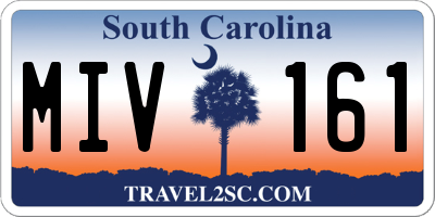SC license plate MIV161