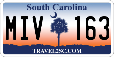 SC license plate MIV163