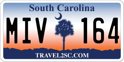 SC license plate MIV164