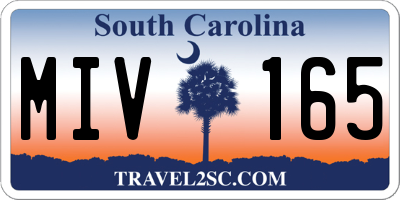 SC license plate MIV165
