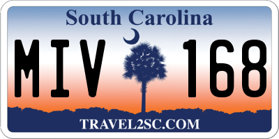 SC license plate MIV168